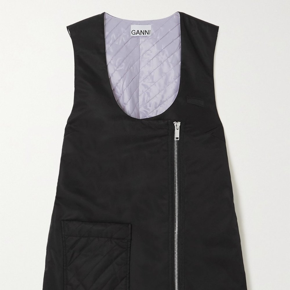 Ganni Quilted Shell Mini Dress